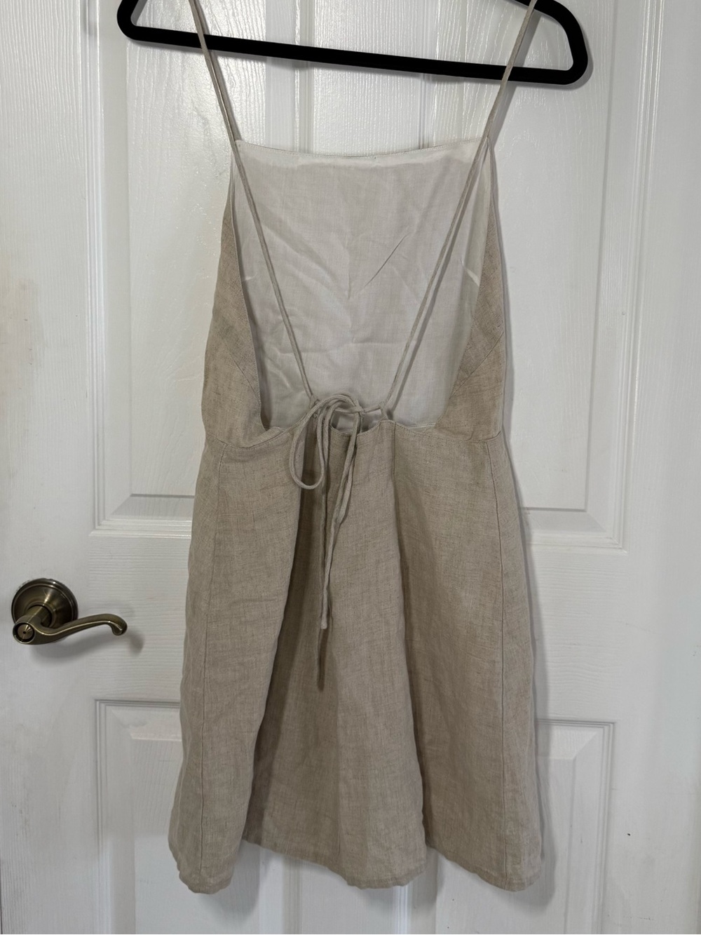 Open Back Linen Mini Dress - Picture 3 of 8